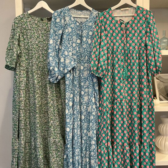 3 Floral Tiered Maxi Dresses + Lilly Pulitzer Necklace - Picture 1 of 16